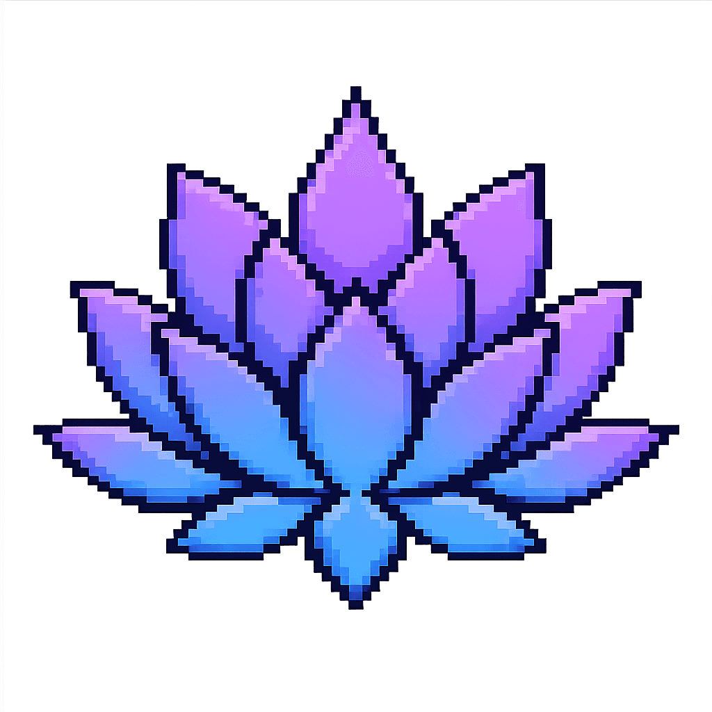 Pixel-art lotus from SpiritualAI